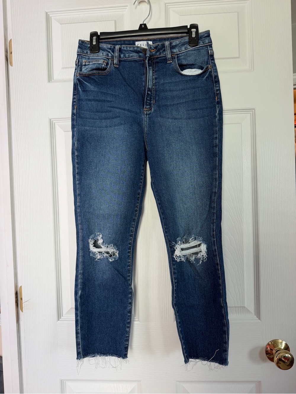 Cello Women’s Skinny Distressed Jeans - Dark Blue